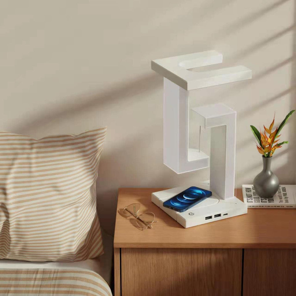Creative Floating Balance Lamp with Wireless Charging – Magnetic Suspension LED Table Lamp for Bedroom & Living Room