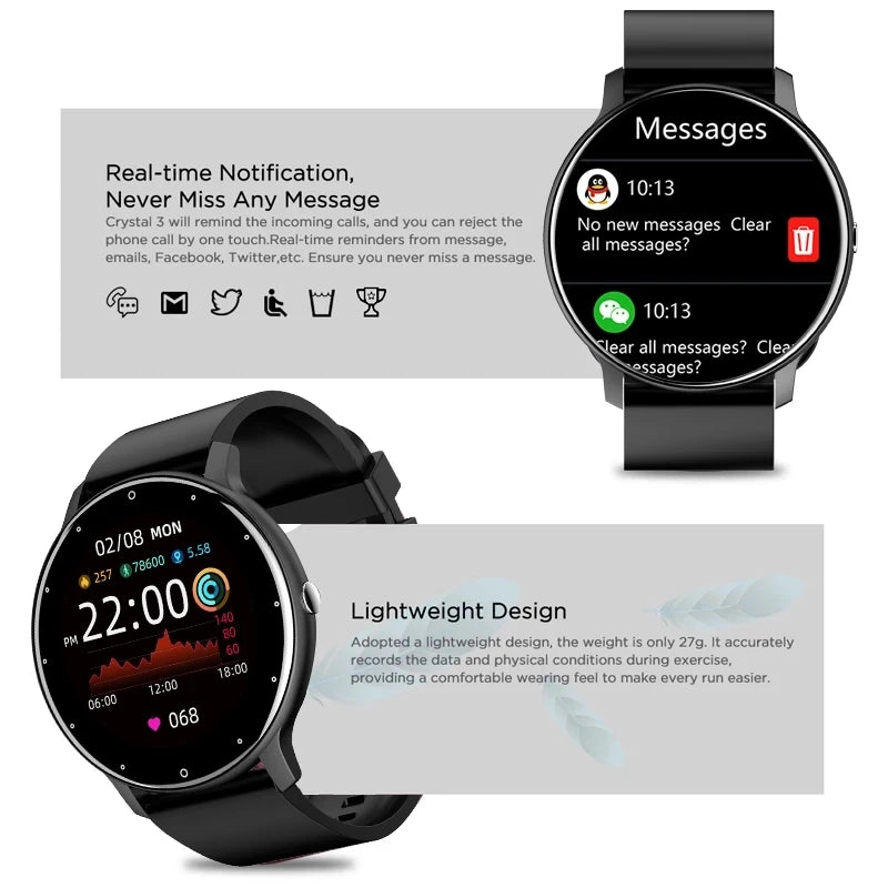 LIGE 2026 Smartwatch for Men & Women: Fitness Tracker with Heart Rate Monitor, Waterproof Design for Android & iOS – Ideal Gift