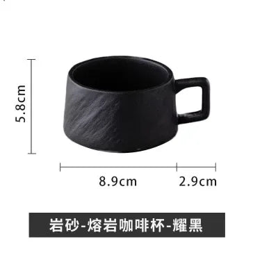 Japanese Rock Sand Ceramic Coffee Cup Set 250ml – Upscale Hotel & Restaurant Style
