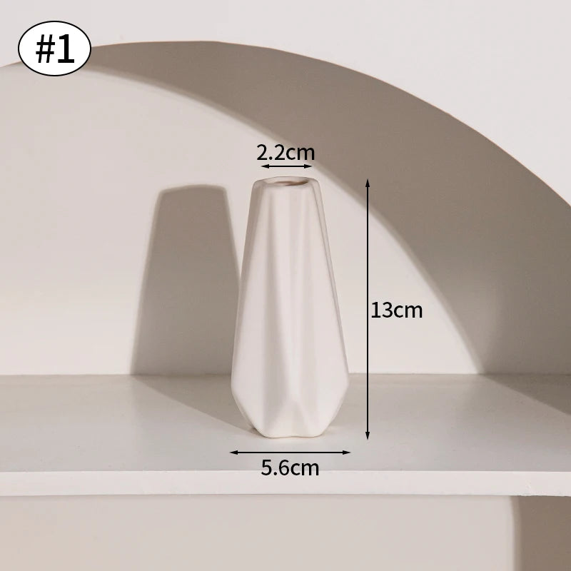 Retro Ceramic Flower Vase – Aesthetic Table Décor for Home & Wedding Gifts