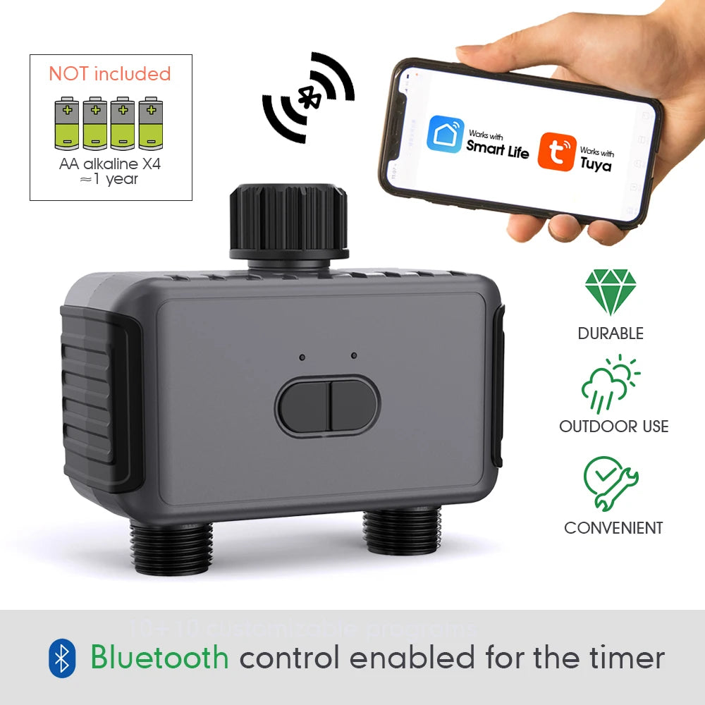 Smart WiFi Bluetooth Gardening Irrigation Timer Mist Cooling Kit APP Customized Watering Program Quick Connection Accessories