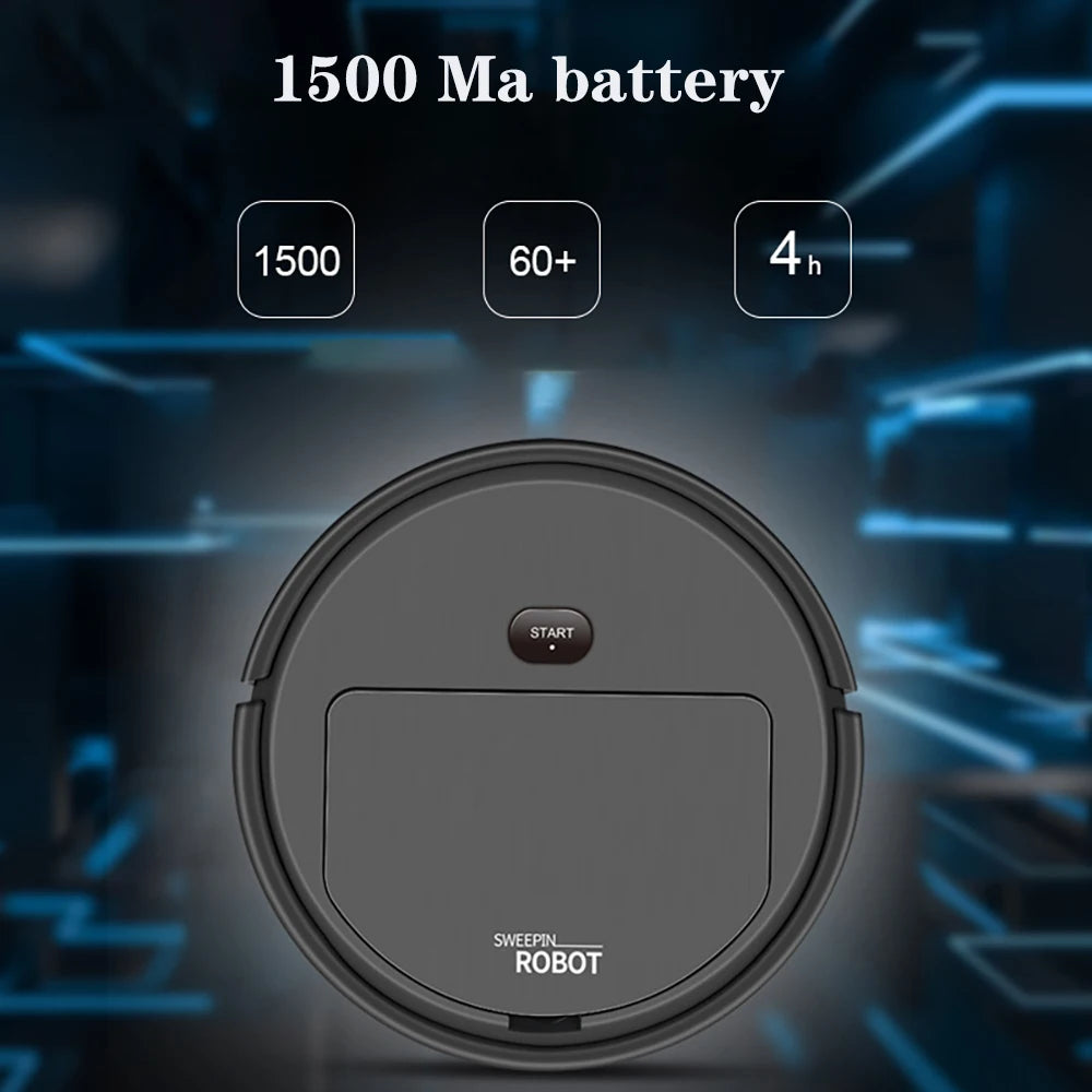Smart Robotic Vacuum & Mop 1500Pa – Wireless 3-in-1 Cleaner