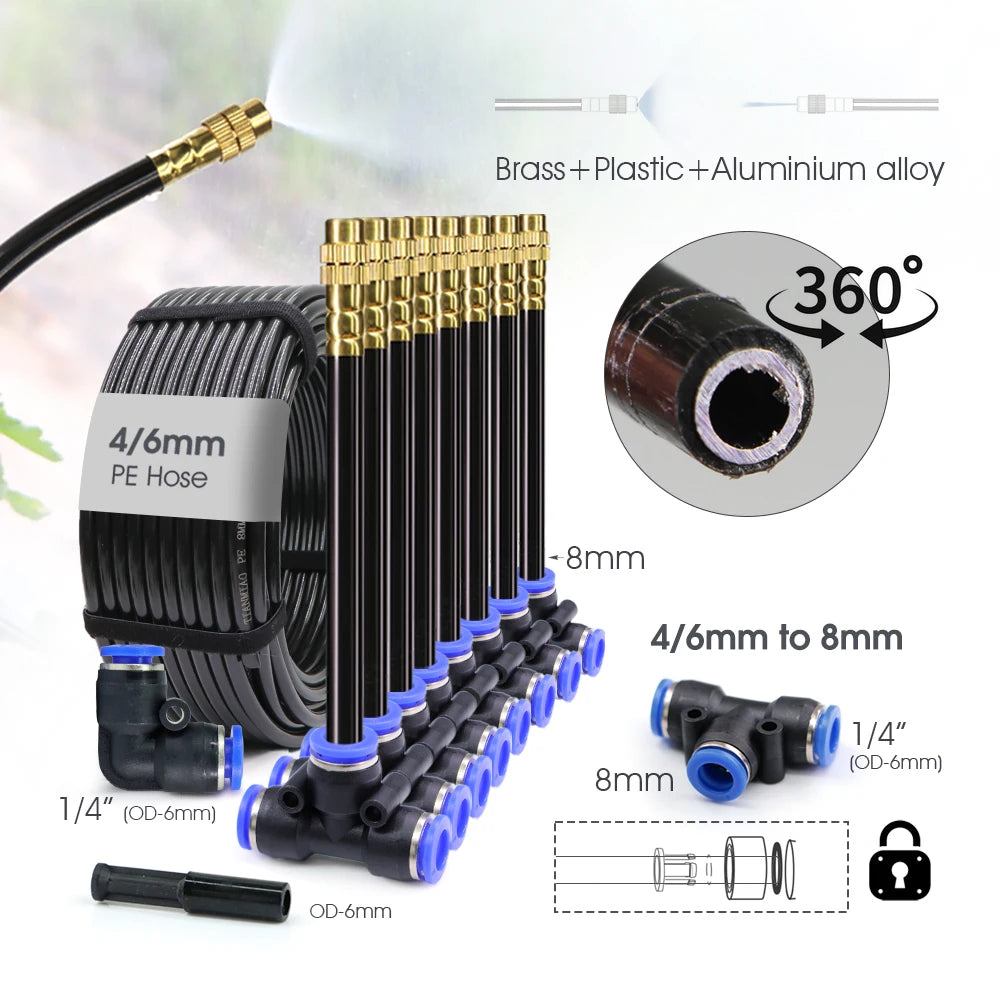 Smart Bluetooth WIFI Dual Zone Independent Irrigation Timer Mist cooling kit Gardening Garden Automatic Cooling Watering Kit