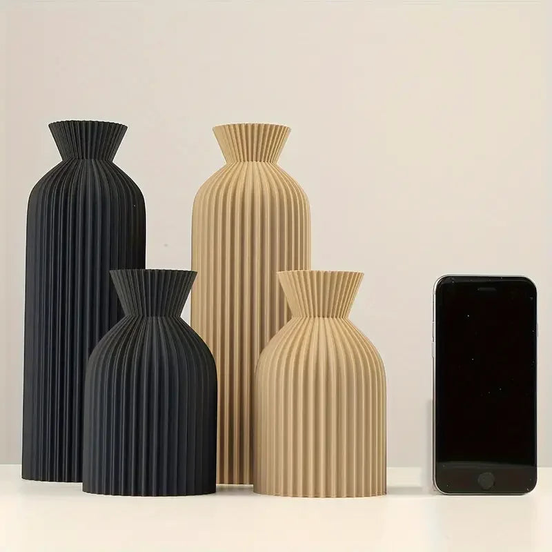 Black Boho Style Decorative Vase – Modern Home Centerpiece