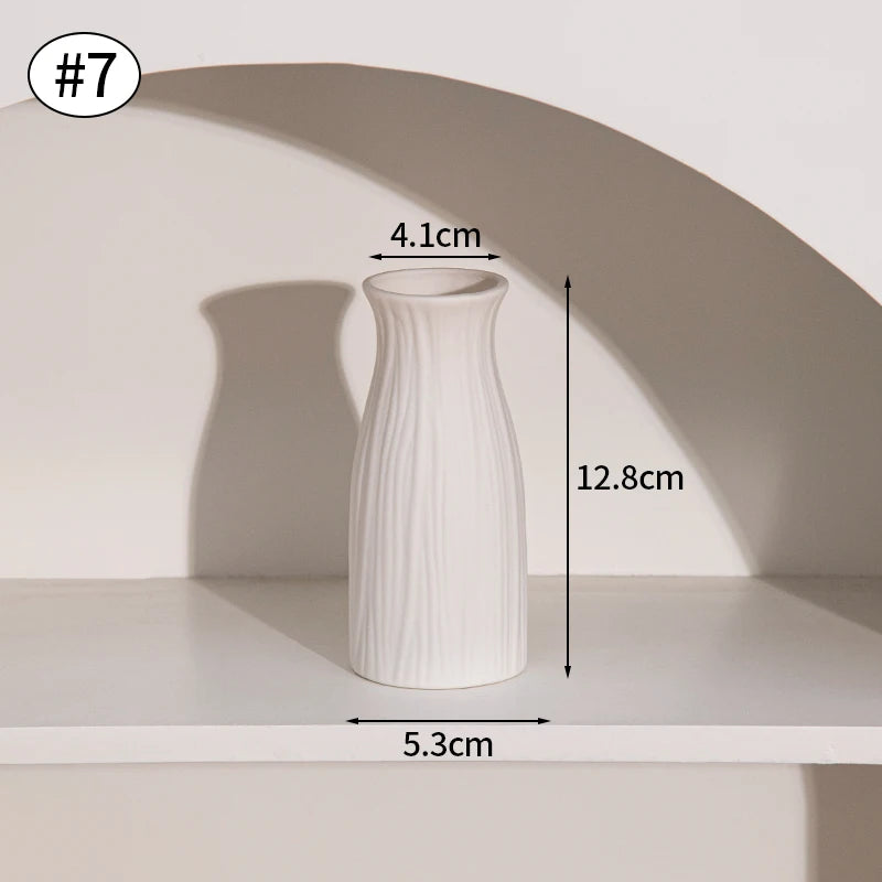 Retro Ceramic Flower Vase – Aesthetic Table Décor for Home & Wedding Gifts