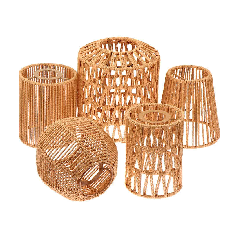 Handmade Rattan Style Hanging Lampshade – Vintage Pendant Light Shade