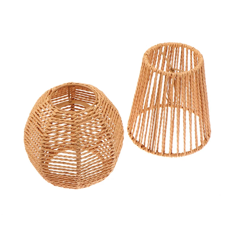 Handmade Rattan Style Hanging Lampshade – Vintage Pendant Light Shade