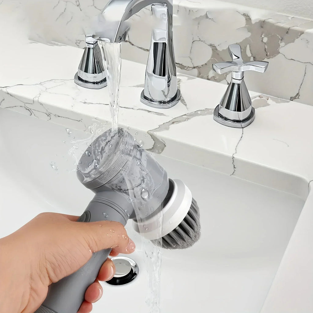Electric Cordless Spin Scrubber – Cleaning Brush with 6 Replaceable Heads