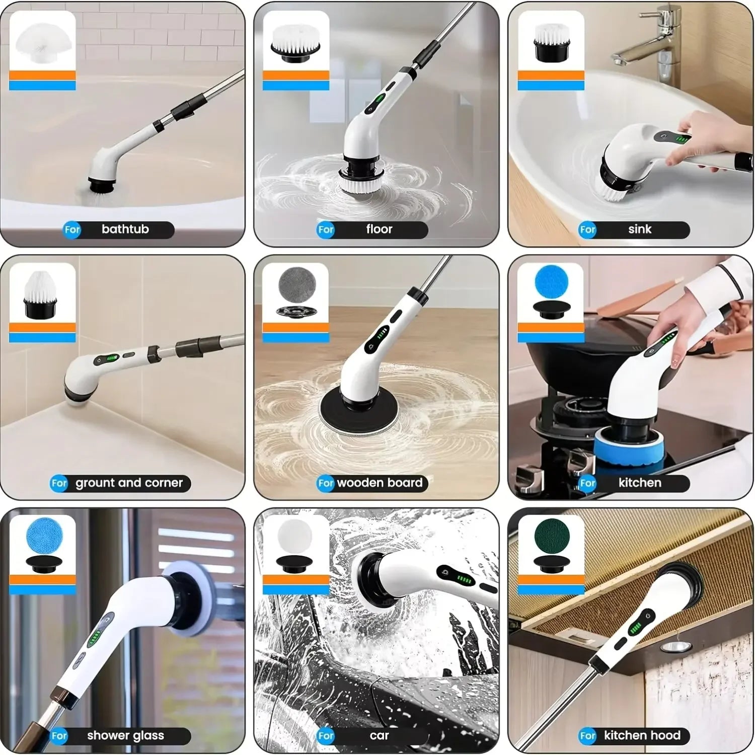 Cordless Electric Cleaning Brush – Multi-Use Spin Scrubber