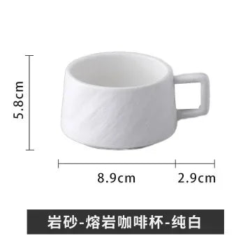 Japanese Rock Sand Ceramic Coffee Cup Set 250ml – Upscale Hotel & Restaurant Style