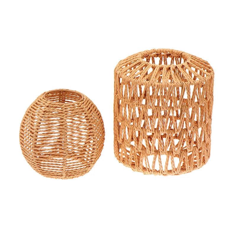 Handmade Rattan Style Hanging Lampshade – Vintage Pendant Light Shade