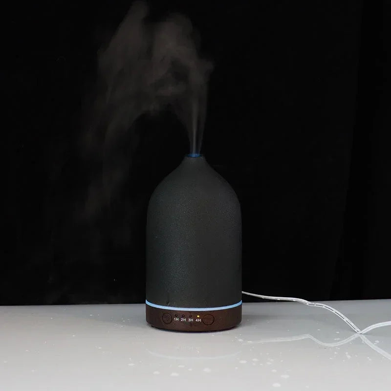 Ceramic Essential Oil Diffuser – Mini Humidifier with LED Lights & Timer