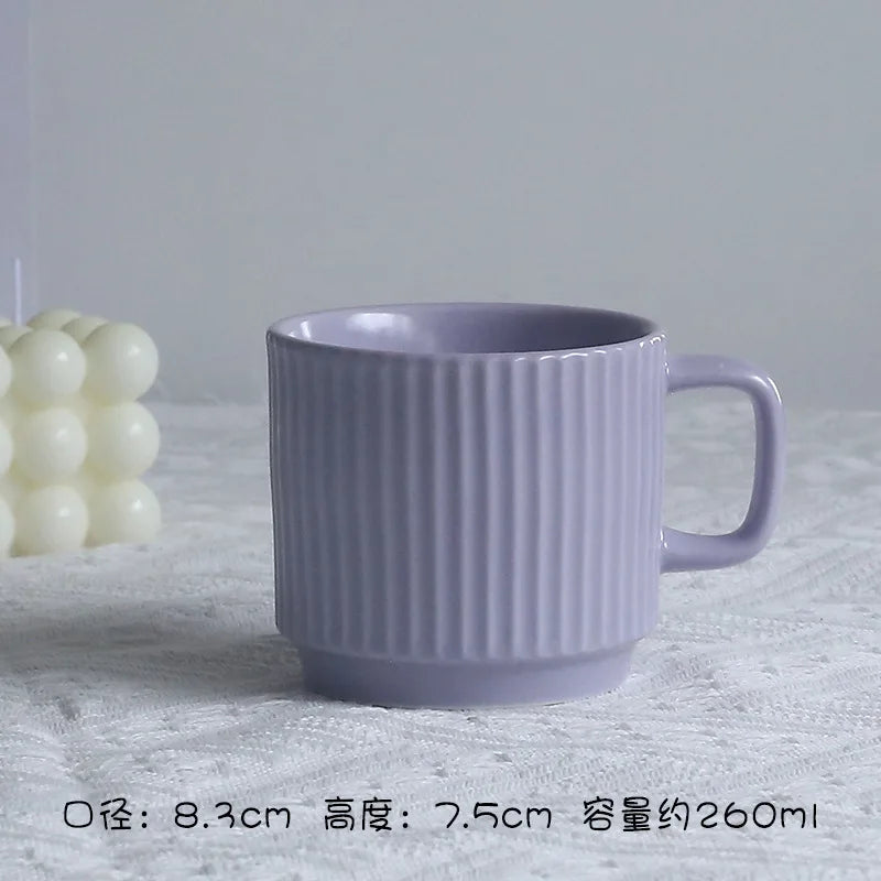 260ml Retro Ceramic Coffee Cup with Saucer – European Style Tea Set
