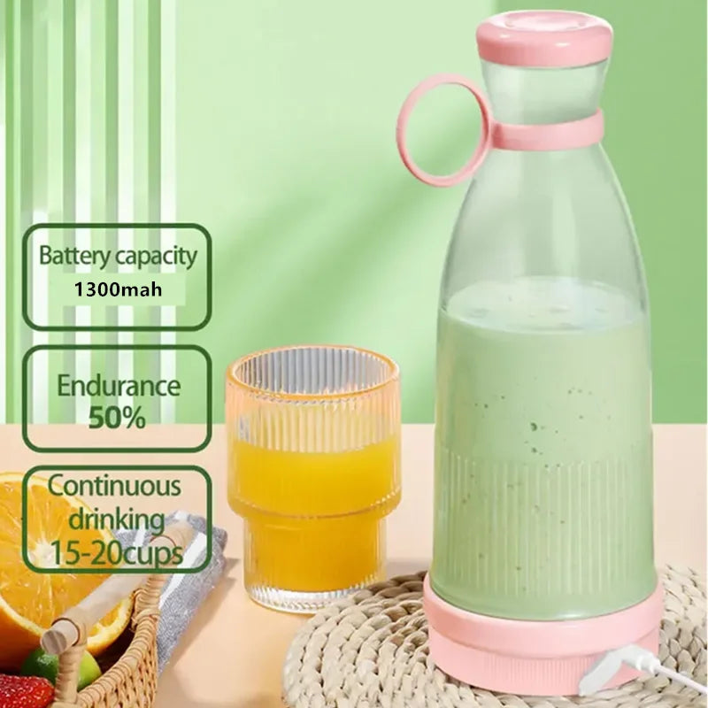 USB Portable Electric Juicer Cup – 6-Blade Mini Blender for Smoothies & Milkshakes