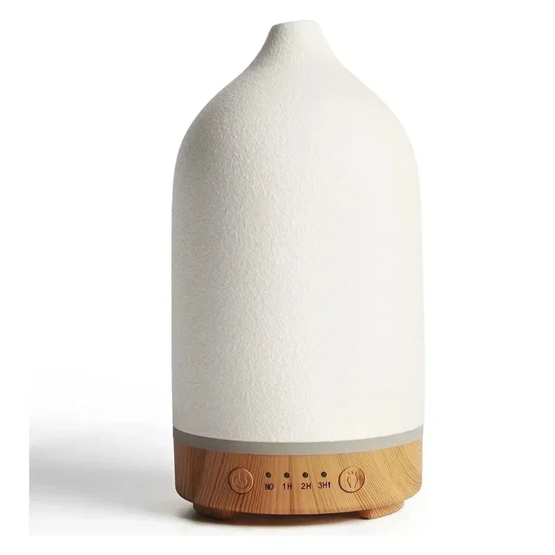 Ceramic Essential Oil Diffuser – Mini Humidifier with LED Lights & Timer