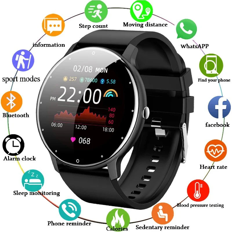 LIGE 2026 Smartwatch for Men & Women: Fitness Tracker with Heart Rate Monitor, Waterproof Design for Android & iOS – Ideal Gift