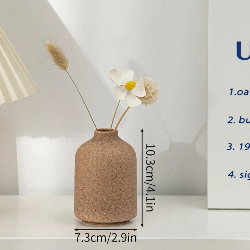 Retro Ceramic Flower Vase – Aesthetic Table Décor for Home & Wedding Gifts