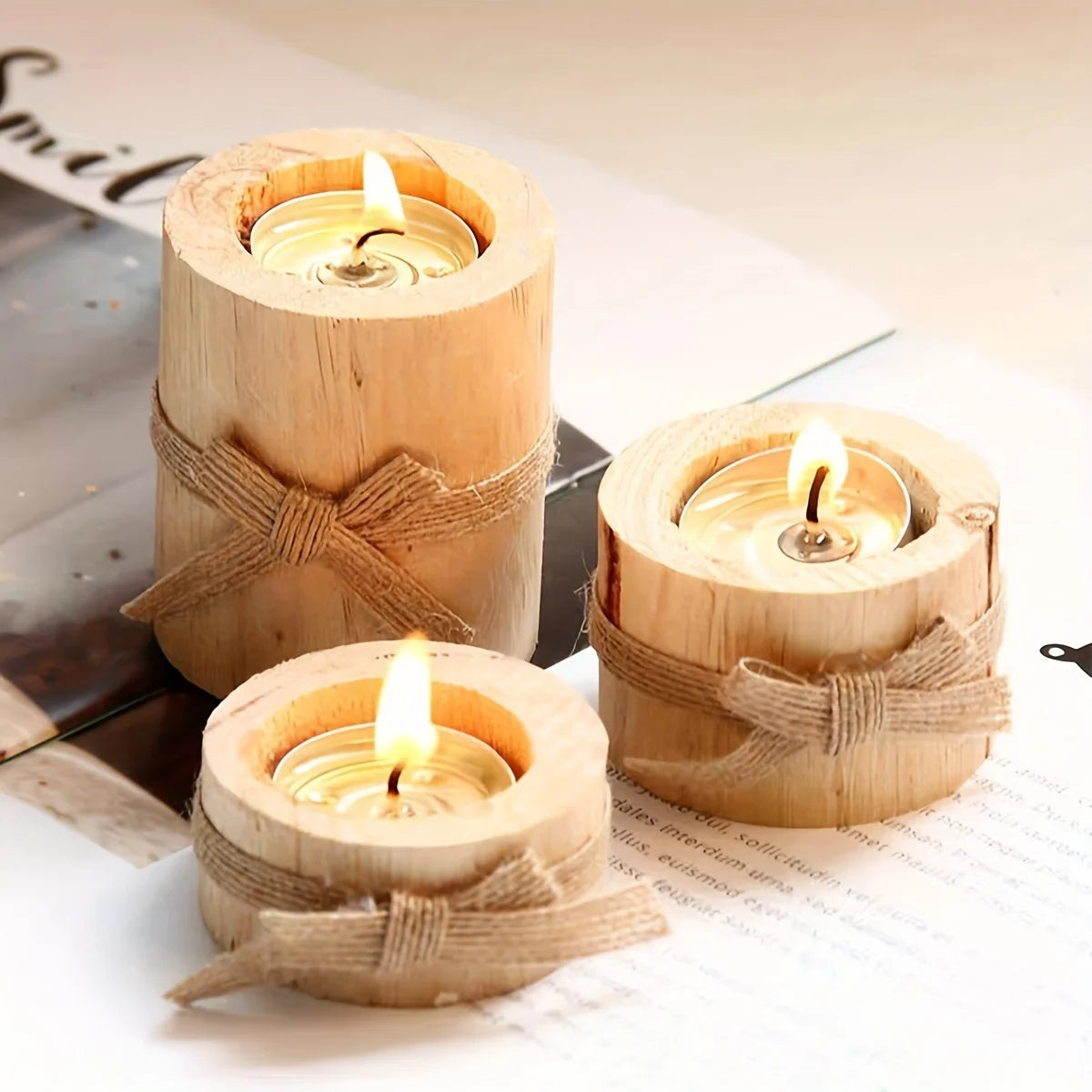 Boho Style 3-Piece Candle Holder Set – Elegant Wedding Table Decoration
