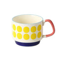 Japanese Flower Ceramic Mug 300ml – Retro Style Coffee & Oats Cup
