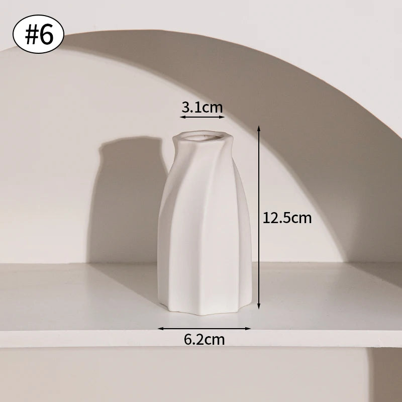 Retro Ceramic Flower Vase – Aesthetic Table Décor for Home & Wedding Gifts