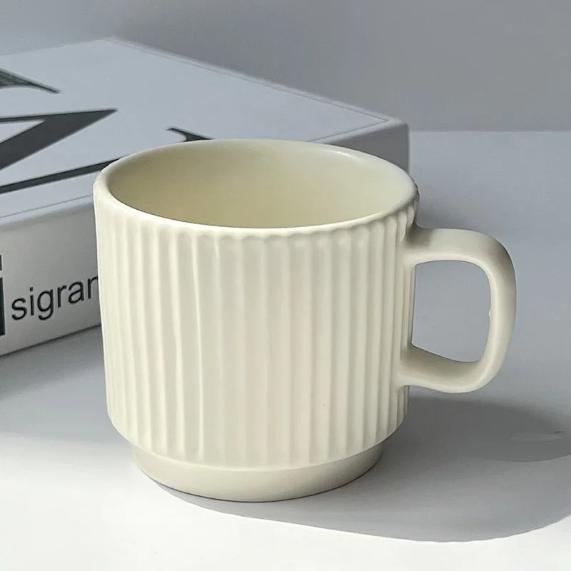260ml Retro Ceramic Coffee Cup with Saucer – European Style Tea Set