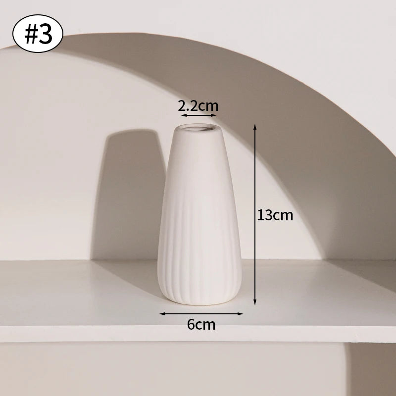 Retro Ceramic Flower Vase – Aesthetic Table Décor for Home & Wedding Gifts