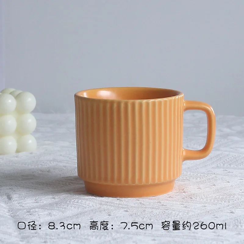 260ml Retro Ceramic Coffee Cup with Saucer – European Style Tea Set