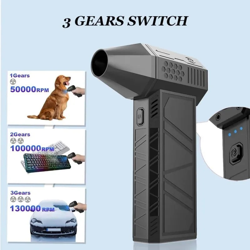 Turbo Jet Blower 130,000RPM – Powerful Brushless Motor Air Duster & Cleaning Fan