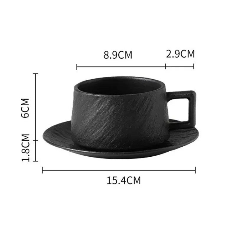Japanese Rock Sand Ceramic Coffee Cup Set 250ml – Upscale Hotel & Restaurant Style