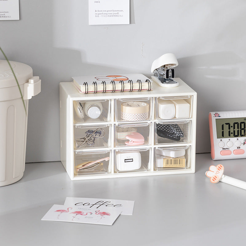 Transparent Storage Organizer Box – Stackable Desktop Drawer for Office Supplies, Cosmetics & Accessories