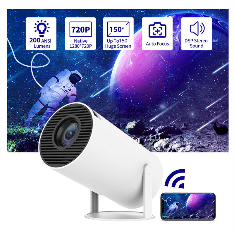 180 Degree Projection Mini Projector – Auto Focus Portable Home Video Projector for Movies & Gaming