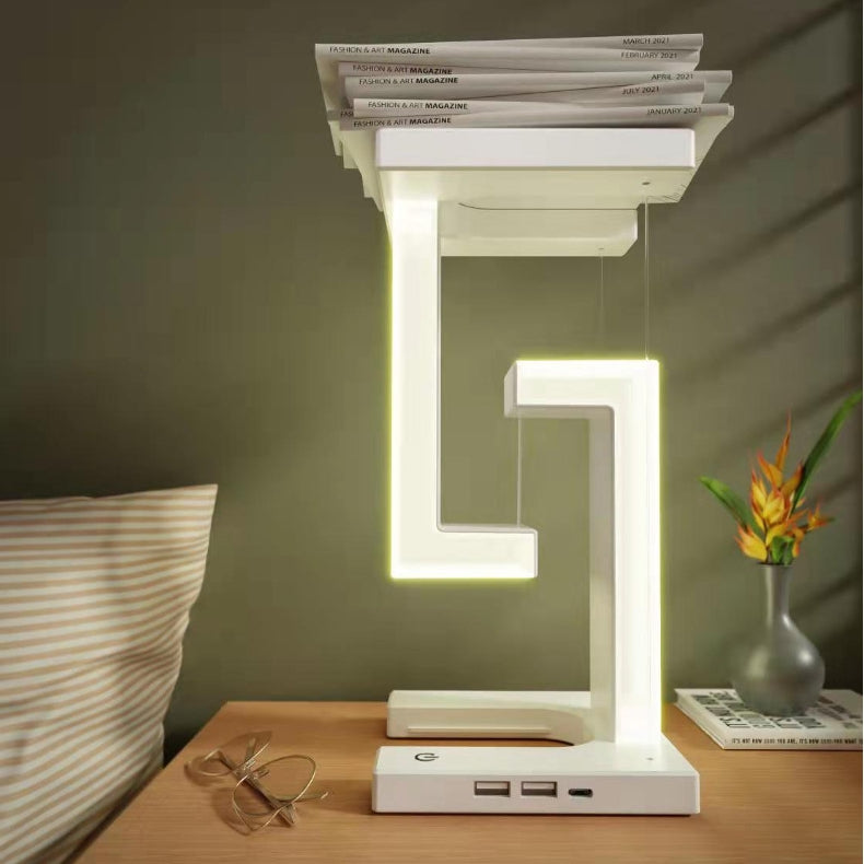Creative Floating Balance Lamp with Wireless Charging – Magnetic Suspension LED Table Lamp for Bedroom & Living Room