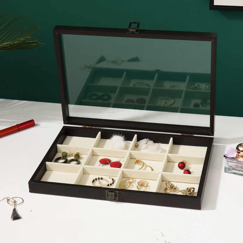 Rosewood-Style Jewelry Storage Box – Multi-Compartment Organizer for Rings, Earrings, Bracelets & Necklaces