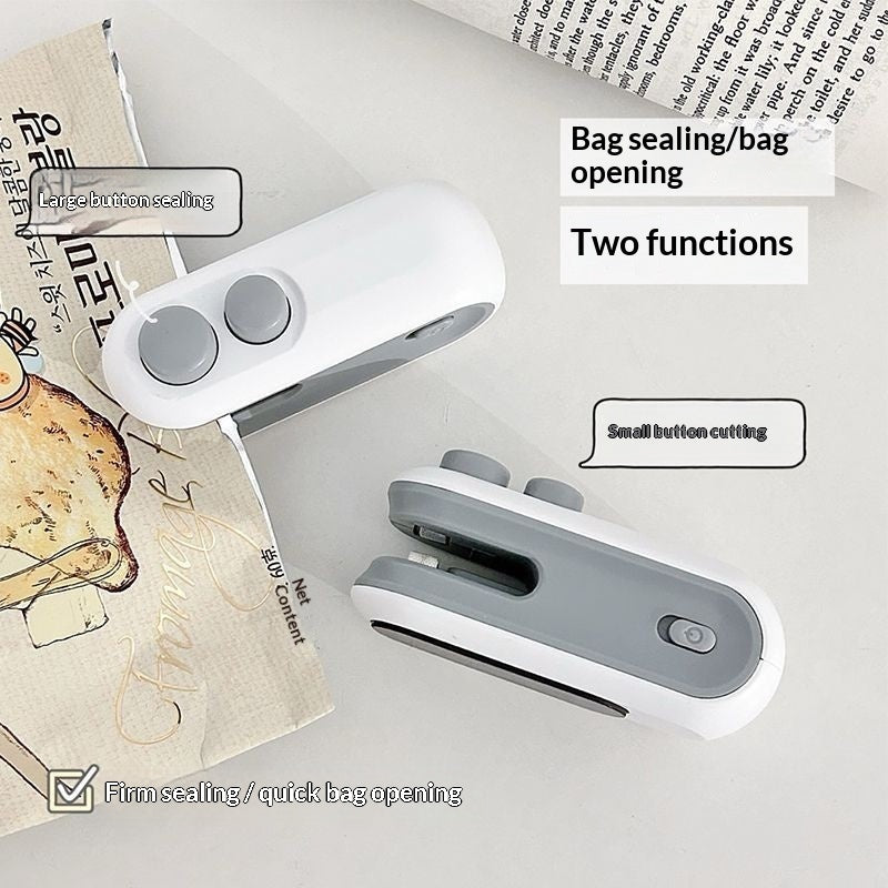 Mini 2-in-1 USB Heat Sealer & Bag Opener – Portable Snack Plastic Bag Sealing Machine for Home