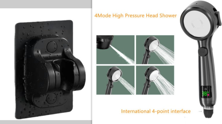 Pressurized Shower Head with Digital Temperature Display