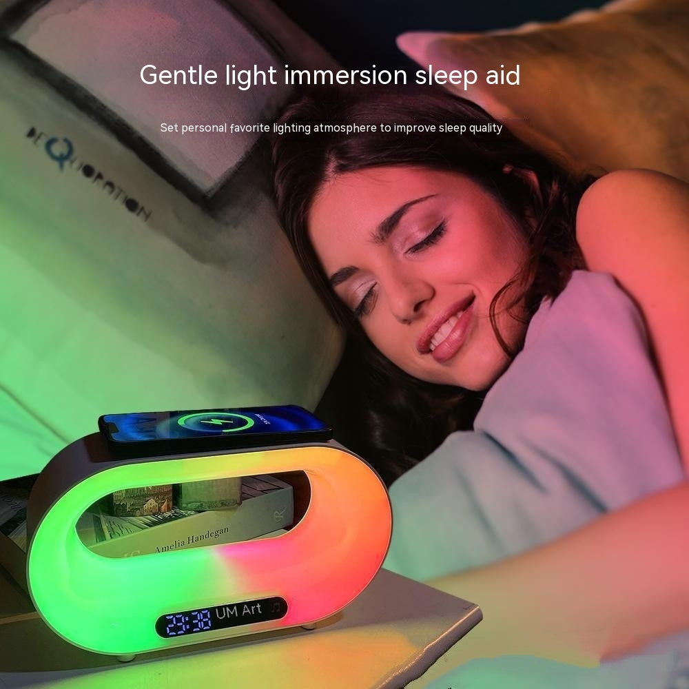 Smart RGB Atmosphere Lamp - 3-in-1 Wireless Charger & Alarm Clock