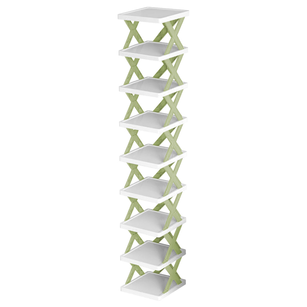 9-Tier Slim Shoe Rack – Vertical Space-Saving Plastic Shoe Organizer for Entryway & Closet