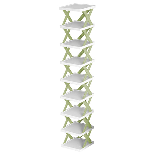 9-Tier Slim Shoe Rack – Vertical Space-Saving Plastic Shoe Organizer for Entryway & Closet