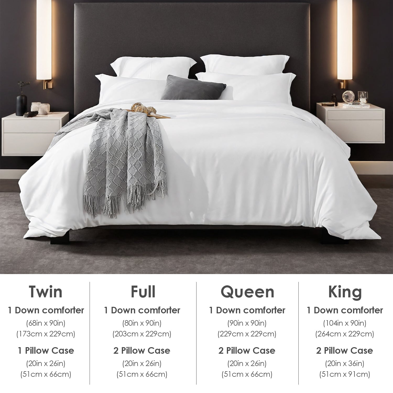 Oversized Duvet Cover Set in Solid Color – Premium Microfiber, Hotel-Style Minimalist Design (White & Pink)