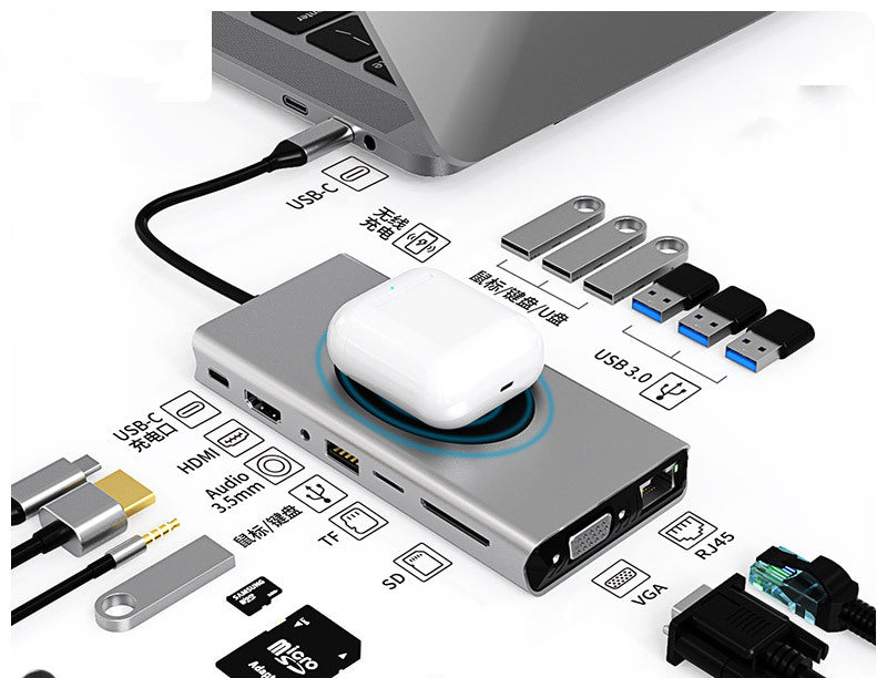 7-in-1 USB-C Docking Station - 4K HDMI, High-Speed Data Hub & PD Charging