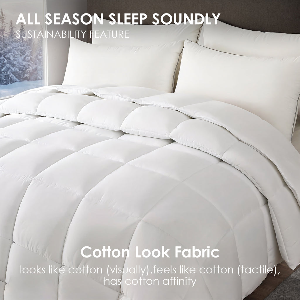 White Oversized Checkered Quilted Duvet – Plush Filling & Luxury Hotel-Grade Comfort