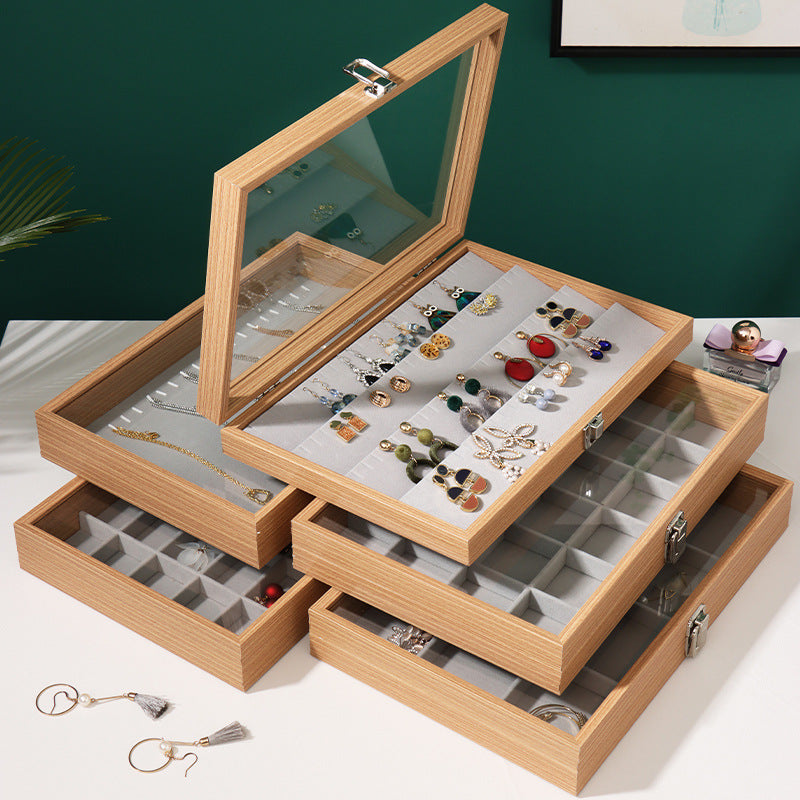 Rosewood-Style Jewelry Storage Box – Multi-Compartment Organizer for Rings, Earrings, Bracelets & Necklaces