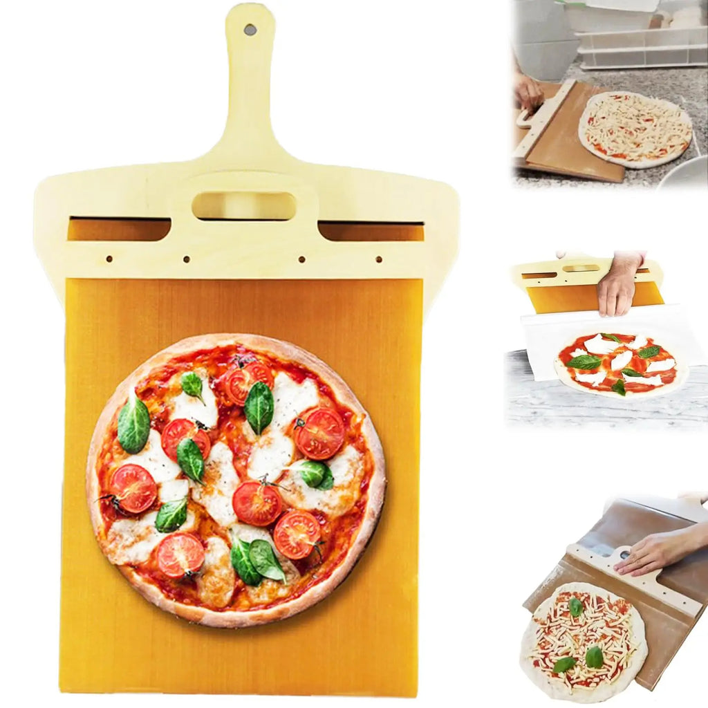 Easy Slide Pizza Peel – Non-Stick Transfer Board for Oven Baking