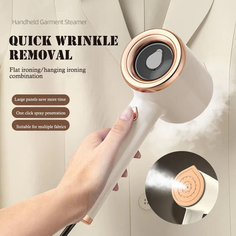 Portable Handheld Garment Steamer - Mini Vertical Fabric Steam Iron for Home & Travel (US Plug)