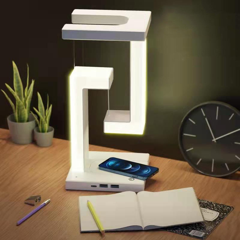 Creative Floating Balance Lamp with Wireless Charging – Magnetic Suspension LED Table Lamp for Bedroom & Living Room
