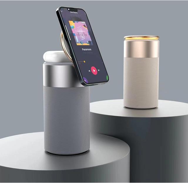 Aura 3-in-1: The Ultimate Wireless Charging Speaker & Touch Lamp for Home & Office